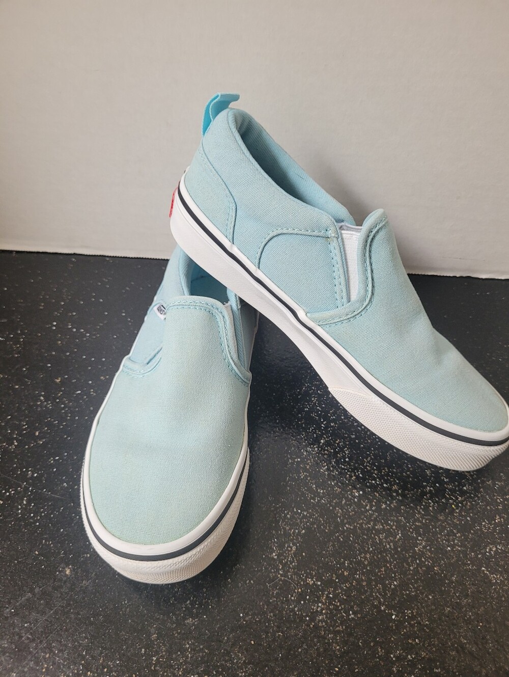 Vans Kids Slip-On Sneakers in Light Aqua Blue